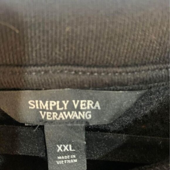 VERA WANG woman’s sweatshirt with faux fur wrists. Gorgeous! Crew neck. XXL. Bla - Picture 6 of 10